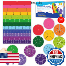166 PCS Simply Magic Magnetic Fraction Tiles  Fraction Circles with Percentages