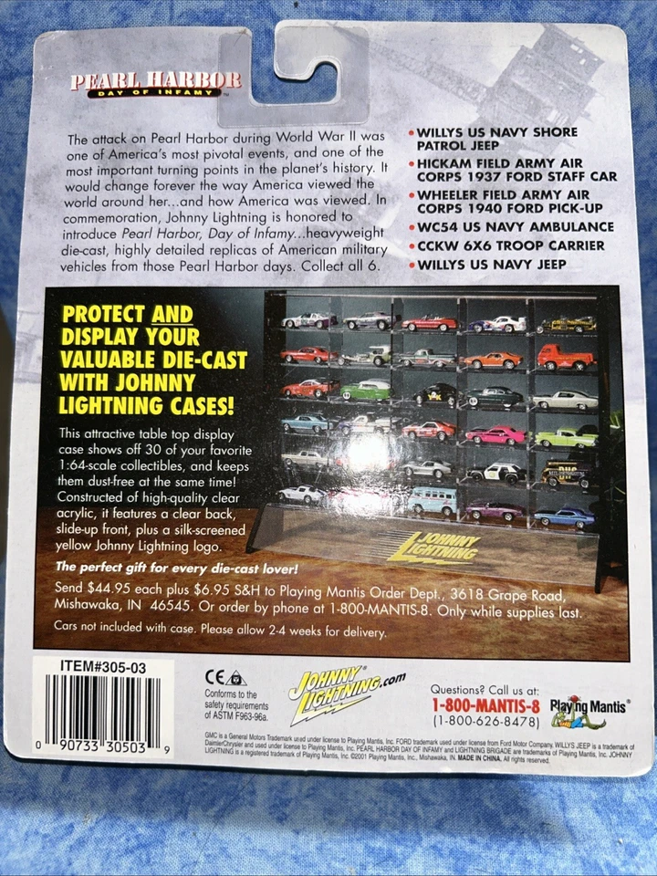 Johnny Lightning MIL001 Pearl Harbor Day Of Infamy Hickam Field Army Air Staff - Image 3 of 3