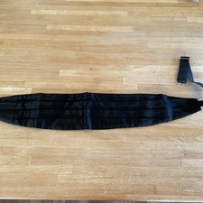 Vintage Cummerbund, Akco. Black, Medium  size Rayon made in England