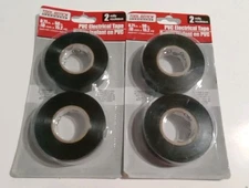 Set of 2 PVC Electrical Tape 2 Rolls, 50ft Tool Bench Hardware Black Tape L3 New