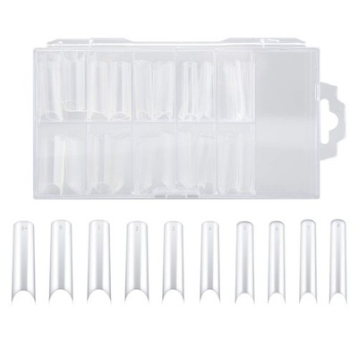 SAVITA 100 Stück C Curve Nail Tips u Curved Square Shape French False Nail Tips 