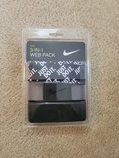 NIKE WEB BELT 3 in 1 pack JUST DO IT/BLACK/GREY Up To 42 Waist Trim to Fit NEE