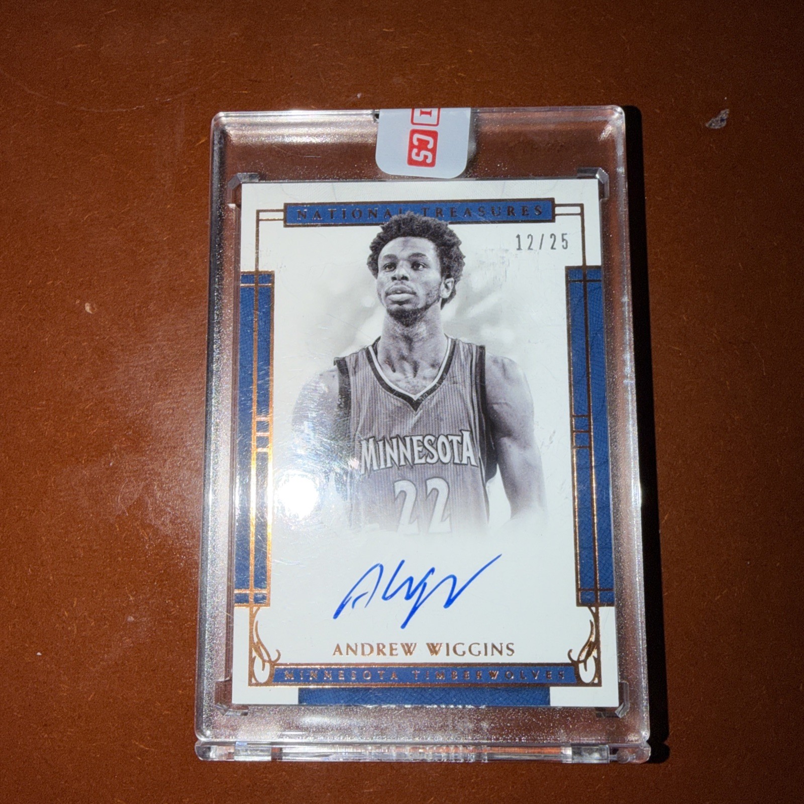Andrew Wiggins 2016-17 National Treasures Signatures /25 Rare Auto Wolves SEALED view 3