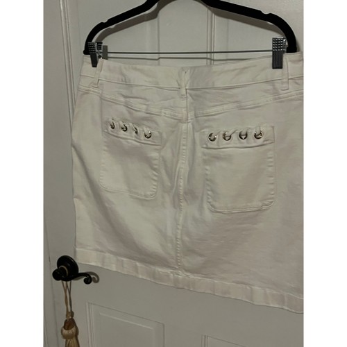 White House Black Market White Denim Jeans Skort - Größe 14 - klassisch & schick - Bild 2 von 3