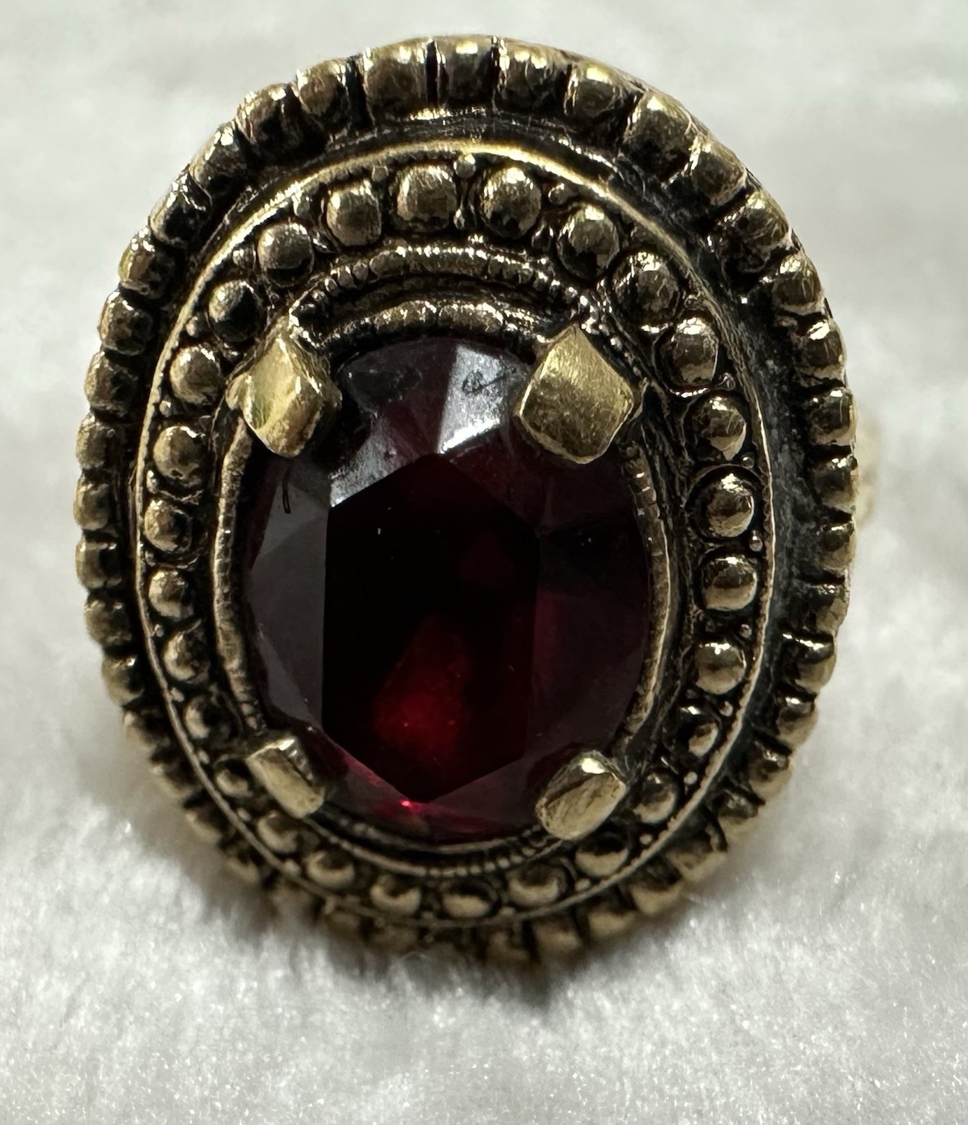 Sarah Coventry Red Ruby Rhinestone Ring  Signed A… - image 2