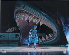 Macklin Celebrini San Jose Sharks Autographed 16" x 20" NHL Debut Photograph