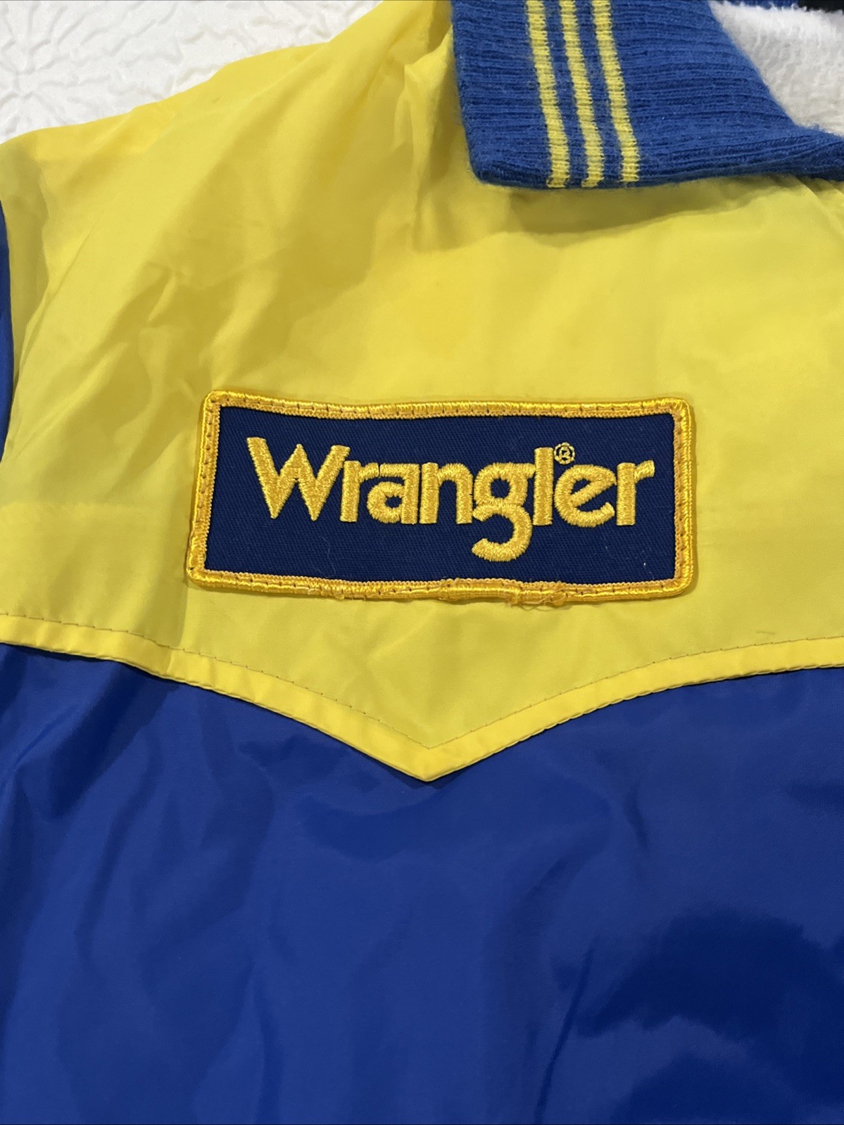 VTG Wrangler Nylon Snap Button Jacket Dale Earnhardt Embroidered Double Sided