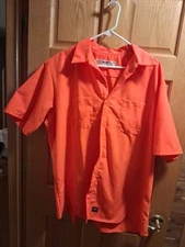 RED CAP Hi Vis SHORT SLEEVE Shirt ORANGE  Men Safety Workwear UPF40 BRAND NEW 