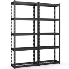 2PCS 5-Tier Metal Shelving Unit Heavy Duty Wire Storage Rack with Anti-slip