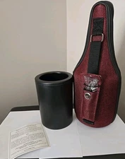 Caddy O Wine Bottle Carrier Zip Tote Cooler Burgandy/Black  W/ Strap& Opener NEW