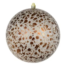 Vickerman 4" Plastic Crackle Ball Ornaments in Mocha Brown (Set of 6)