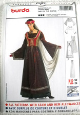 Medieval Renaissance Costume Dress Bodice Size 10-24 Burda 2509 Sewing Pattern