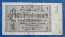1937 GERMANY CIRCULATED 1 MARK BANKNOTE