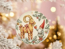 Yule Goat Ornament Julbock Nisse Gnome Nordic Hygge Folklore Straw Goat Gift