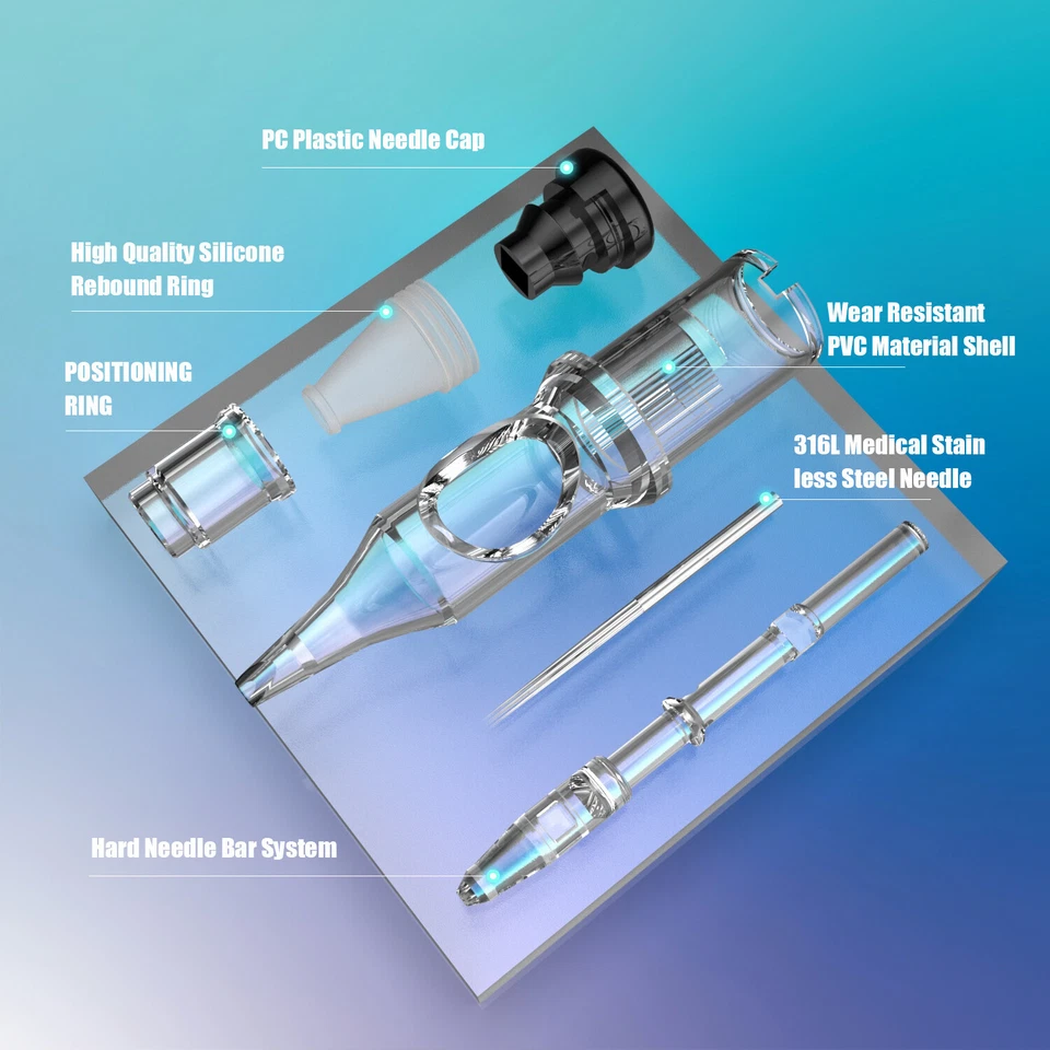 20-50 Stück gemischte professionelle sterile Tattoo Nadel Patronen Größe RL RS RM M1 - Bild 3 von 4