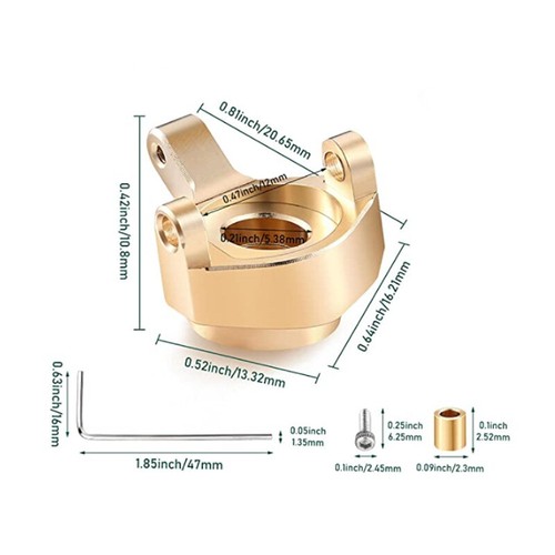 For Axial SCX24 AXI900811/24 RC Crawler Car Steering Cup Brass Steering Knuckle - Picture 4 of 9