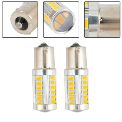 1157 LED Amber Yellow Bulbs - DRL Turn Signal & Parking Light (2-Pack) Front