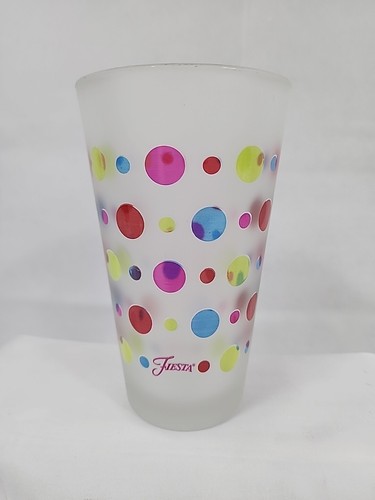Fiesta® 16oz Cooler Glassware Set of 4 | Frosted Multi-Color Dots - Picture 2 of 13