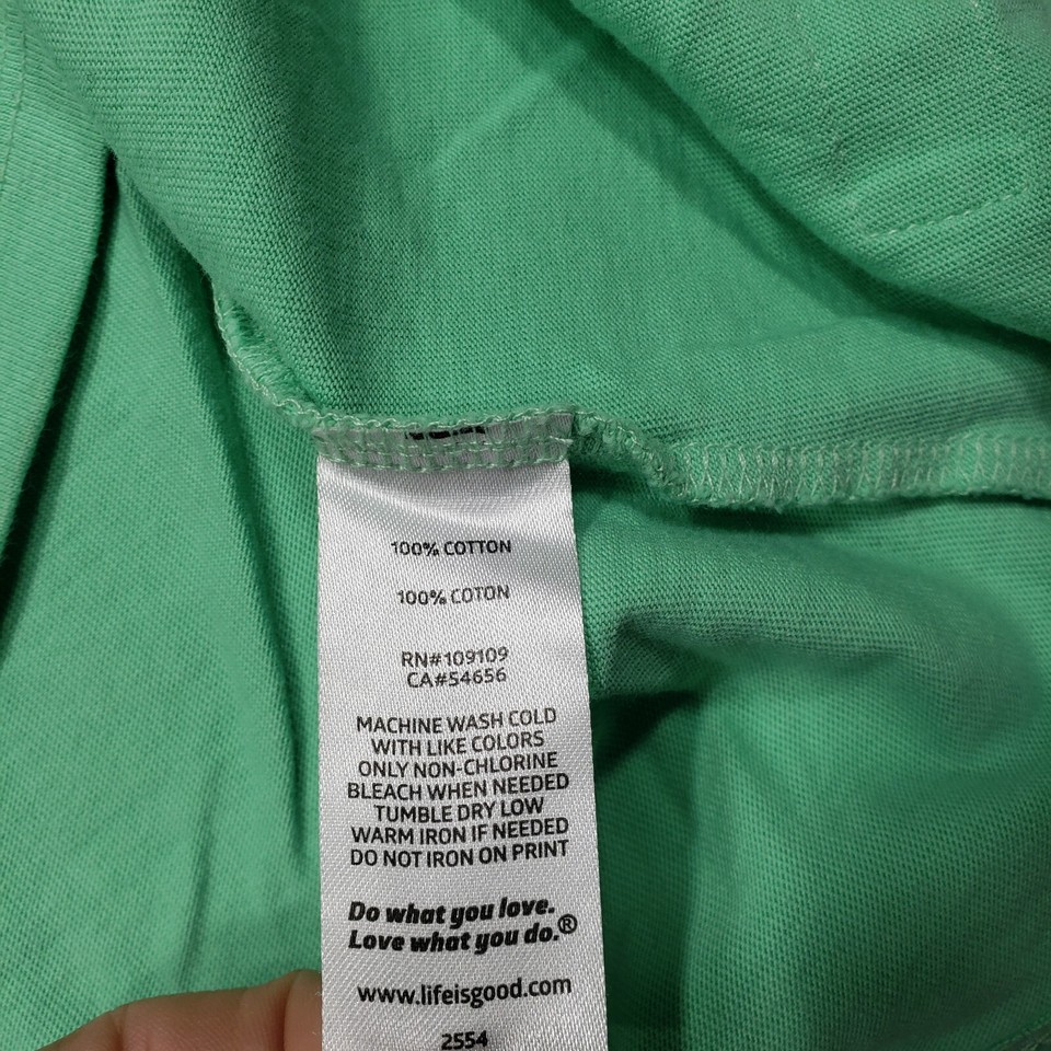 Life Is Good Top Womens Large Green Crusher Tee Dragonfly Print Change