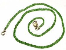 NATURAL GEM FACETED TSAVORITE 2-3MM RONDELLE BEADS NECK. 16" 24CTS. GREEN GARNET