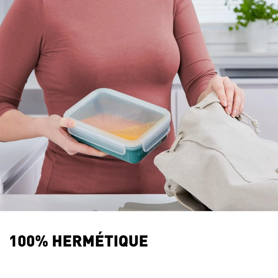 Boite de conservation alimentaire 22 L Bleu Plastique sans BPA Rectangulaire ... - Photo 3/4