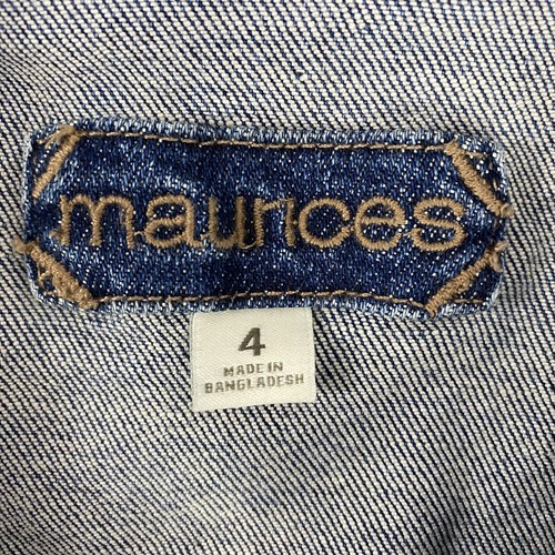 Maurices Trucker Jacket Womens 4x Denim Stretch Distressed Coat Work Casual Date - Picture 15 of 16
