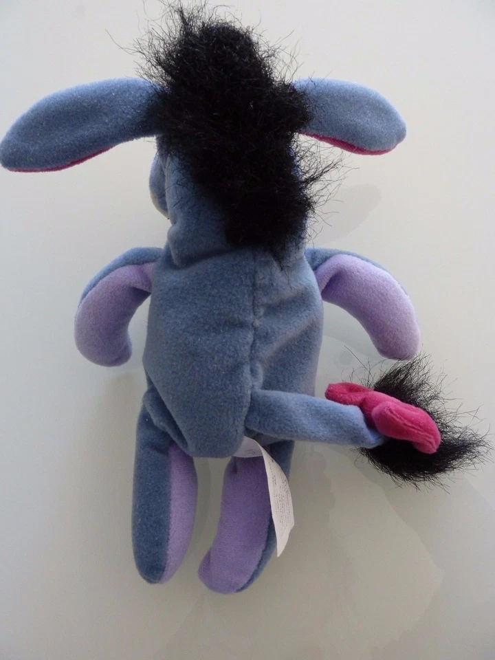 *. DOUDOU PELUCHE DISNEYLAND PARIS BOURRIQUET BLEU MAUVE ROSE BILLES 22cm TTBE - Photo 3/4