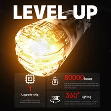 Yellow Turn Signal Light + Indicator LED Bulbs For 1992-1996 Ford F150 F350 F250