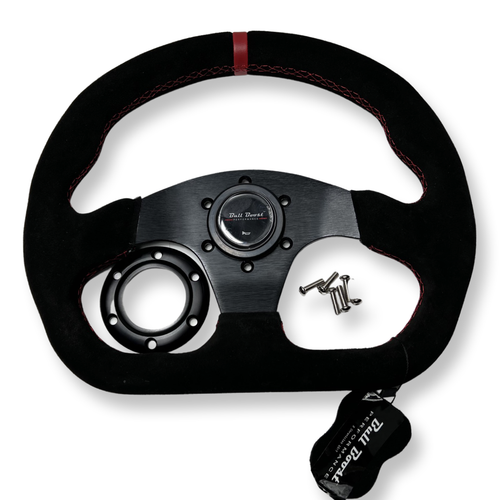 Suede Leather Steering Wheel + Hub Adapter Kit For Eclipse Lancer Galant Mirage - Picture 6 of 8