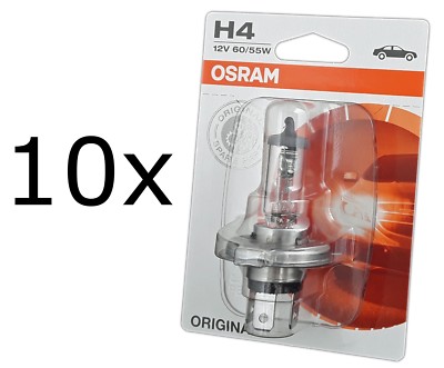 10x OSRAM H4 ORIGINAL Spare Part Bilux 60/55W P43t 1st. Blister 64193-01B
