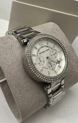 NWT Michael Kors MK5353 Parker Chronograph Silver Dial 