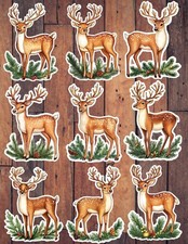 Christmas Deer Vinyl Die Cut Stickers Set Scrapbooking Laptop Waterbottle