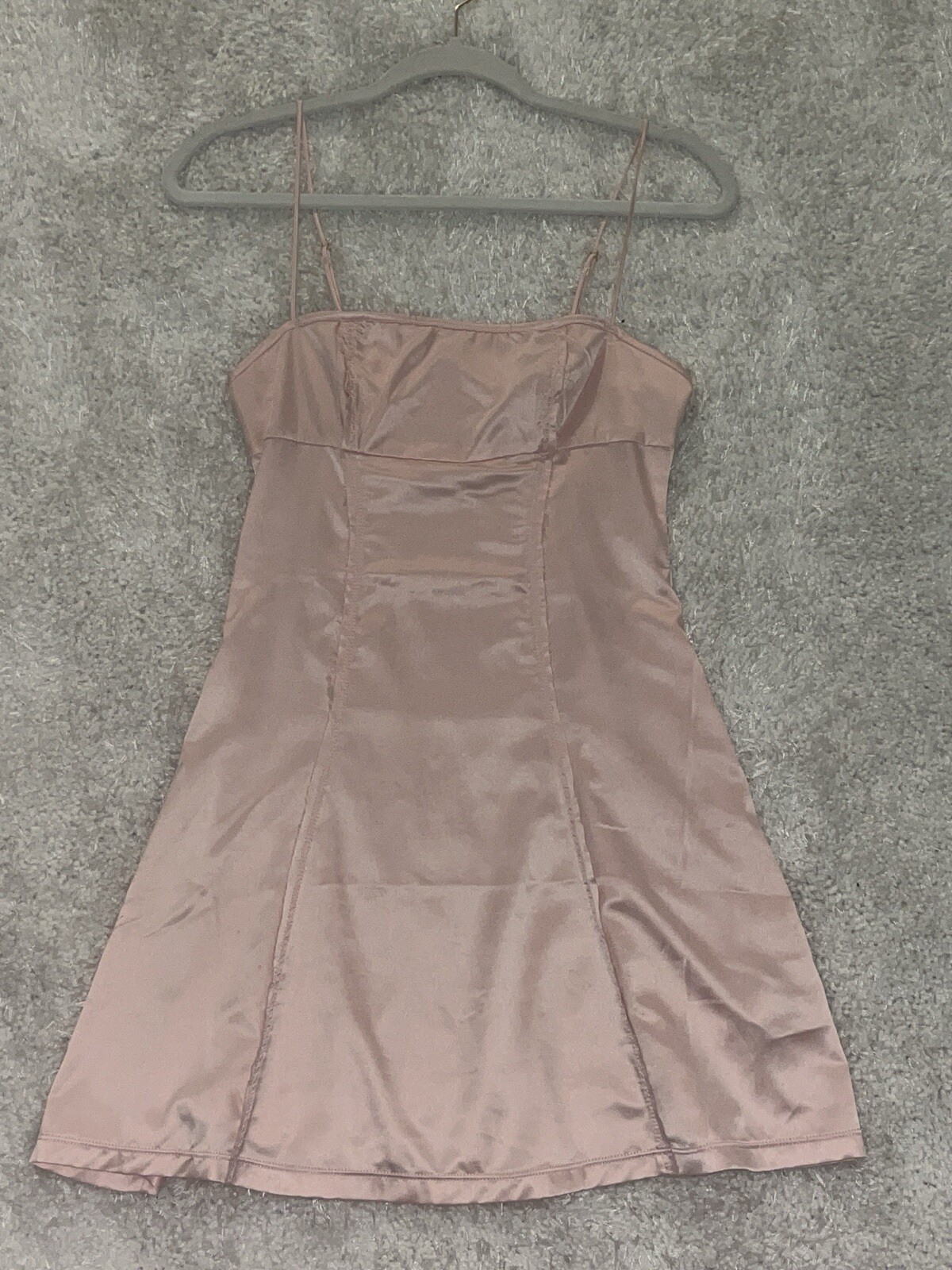 Urban Outfitters Pink Satin Sleeveless A Line Mini Dress Women’s Size S