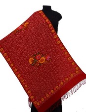 Kashmir Embroidered Floral 100 Pure Wool 28"X80" Traditional Ari Embroidery