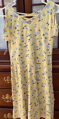 NEW NWT SO Kohls Cold Shouldered Floral Yellow Dress Girls XXL (16) | eBay