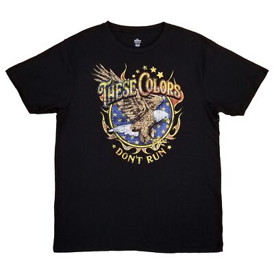 Mens Black Patriotic Bald Eagle USA T-Shirt