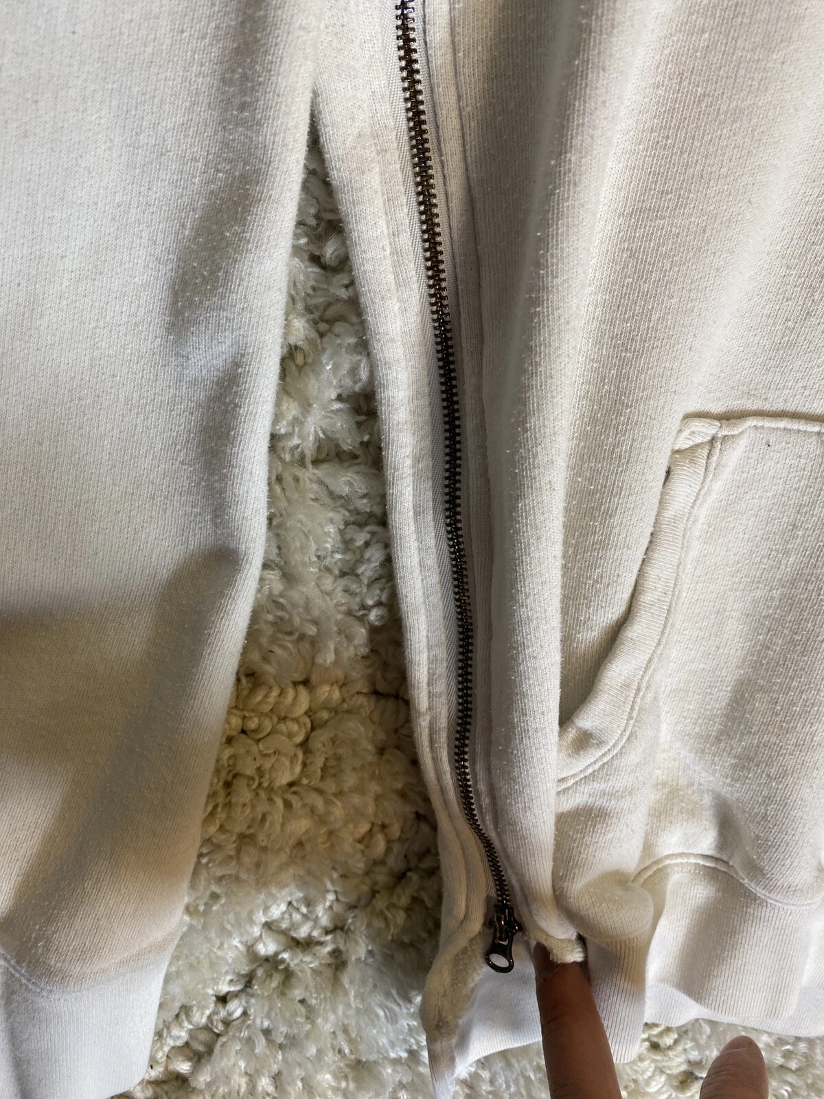 UNDERCOVER Giacca donna Victoria Secret panna con cappuccio taglia XS zip laterale