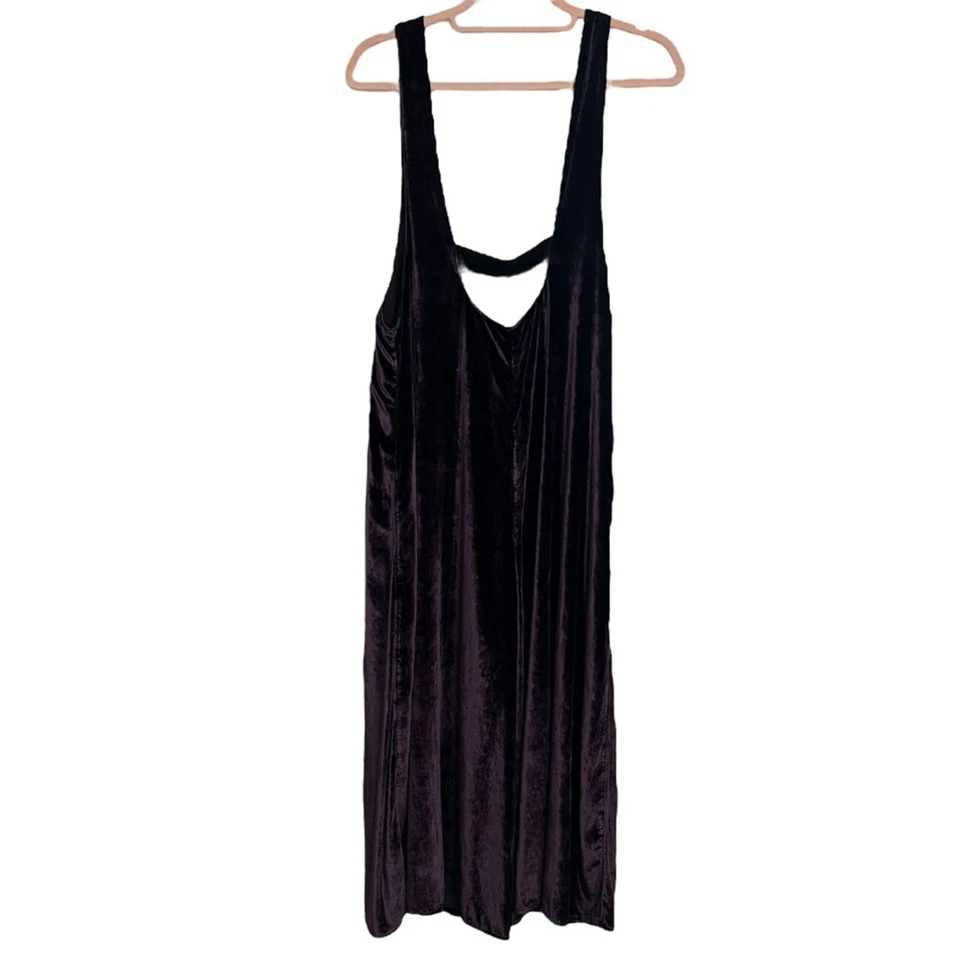 Anthropologie by MAEVE Plum Purple Velvet Suspender Jumpsuit Wide leg Boho Small - Image 2 of 4