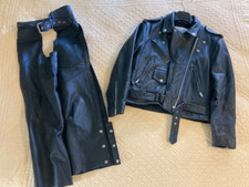 Women's Excelled Motorcycle Jacket (s) And Hudson Leather Chaps