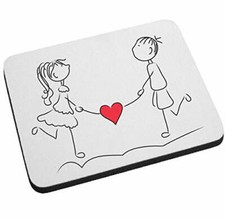 Walking Hearts Couple In Love Mouse Pad Valentines Day Gift