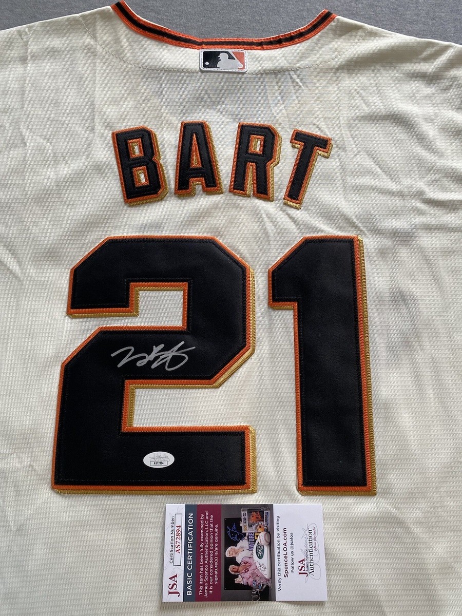 SAN FRANCISCO GIANTS- JOEY BART AUTOGRAPH #21 NIKE CREAM JERSEY