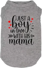 Dog Clothes Just a Boy in Love with Mama Shirts Pet Supplies Vest Small Medium L