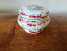 m.a.p.a Limoges Frankreich Deckeldose rund Bonbonniere Blumen Porzellan Metall