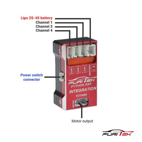 FURITEK PYTHON RXF 40A/70A BRUSHLESS ESC W/ RX INTEGRATION KOSMIK VERSION - Picture 4 of 4