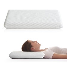 Ultra Thin Flat Pillow for Sleeping, 2.75'' Thin Pillow for Back Sleeper, Sup...