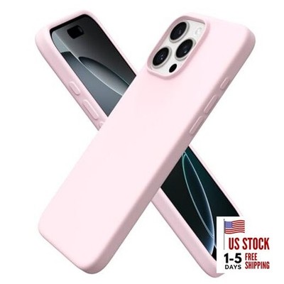  Compatible with iPhone 16 Pro Max Case 6.9'', Slim Liquid Silicone 3 Chalk Pink