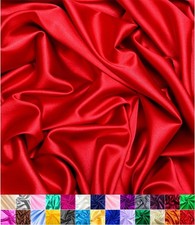 Luxurious Shiny Red Satin Fabric  60" Wide Material for Elegant Crafts