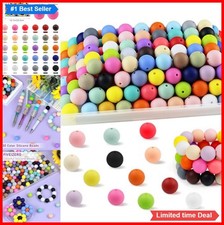 150 Silicone Beads 15mm Round 30 Colors Assortment for Bracelet Necklace