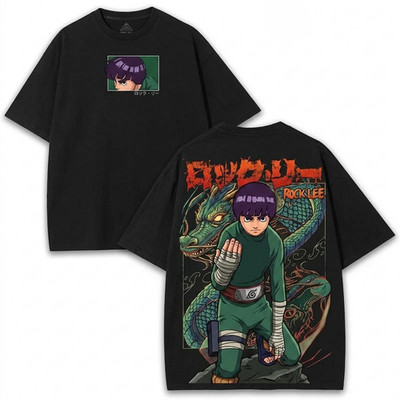 Rock Lee Anime T Shirt Vintage Manga Graphic Tee Retro Streetwear