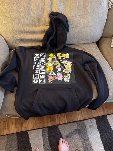 Cartoon Network Hoodie Pullover Sweatshirt Black  M 38-40 Forever Young True